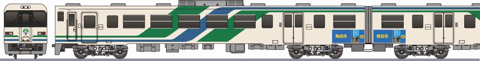 阿武隈急行　8100系　「角田市」2017の側面イラスト