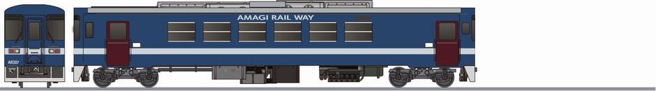 甘木鉄道　AR300形AR307　新塗装の側面イラスト