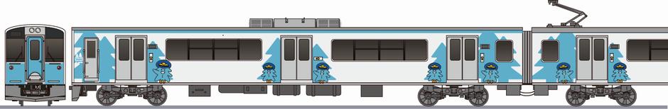 青い森鉄道　701系　新デザイン車の側面イラスト
