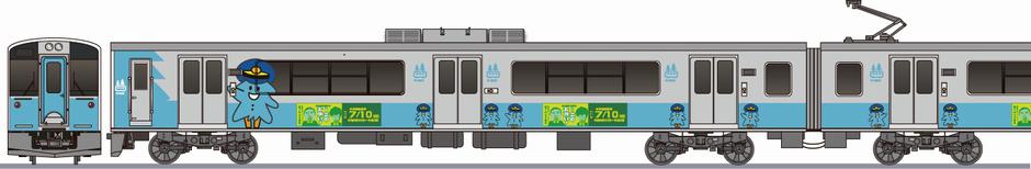 青い森鉄道　701系　「脱！投票率全国最下位」の側面イラスト
