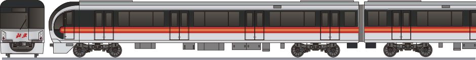 北京地下鉄　1号線　SFM04型(Beijing subway line1 SFM04)の側面イラスト