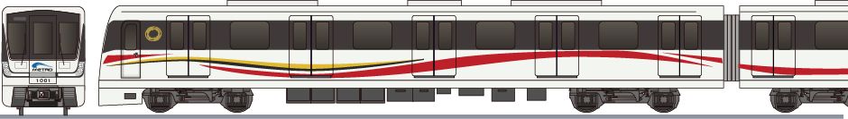 成都地下鉄　10号線　SFM46形(Chengdu Metro Line10 SFM46)の側面イラスト