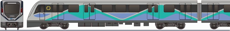 成都地下鉄　19号線　SFM11形(Chengdu Metro Line19 SFM11)の側面イラスト