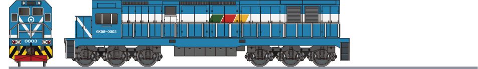 中国平美神馬集団　GKD3B形0003(China Pingmei Shenma Group GKD3B)の側面イラスト