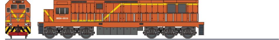 中国平美神馬集団　GKD3B形0019(China Pingmei Shenma Group GKD3B)の側面イラスト