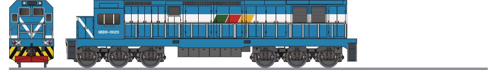 中国平美神馬集団 GKD3B形0020(China Pingmei Shenma Group GKD3B)の側面イラスト