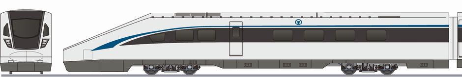 中国高速鉄路　CR400AF形　試作車 (China Railway CR400AF)の側面イラスト