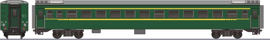 中国鉄路 YZ25K形 客車(China Railway YZ25)の側面イラスト