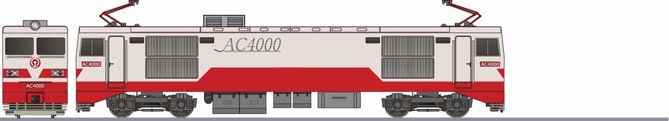 中国国鉄　AC4000形（China Railways AC4000）の側面イラスト