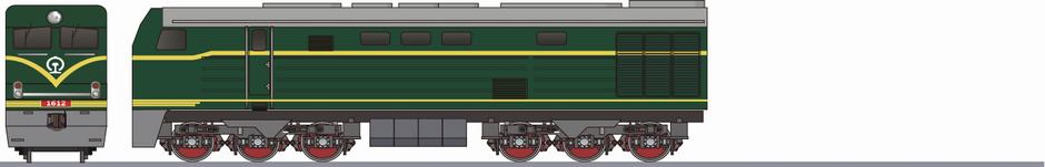 中国鉄路　DF1形1205 (China Rail DF1)の側面イラスト