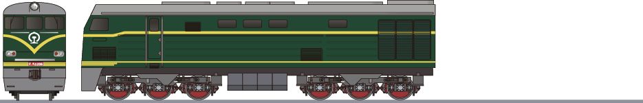 中国鉄路　DF3形　「東風3」 (China Rail DF3)の側面イラスト