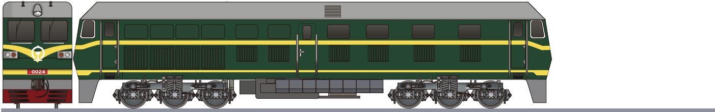中国鉄路 DF4形　中鉄三局 (China Rail type DF4)の側面イラスト