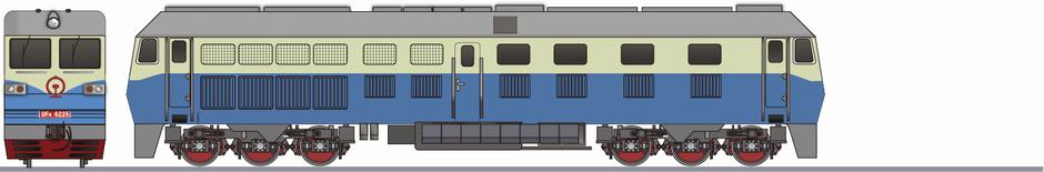 中国鉄路　DF4B形　貨物色 (China Rail DF4B)の側面イラスト