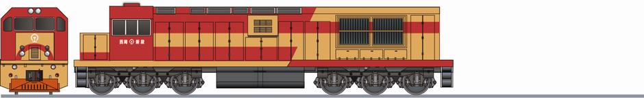 中国鉄路　DF7G形　西安局(China Railways DF7G)の側面イラスト