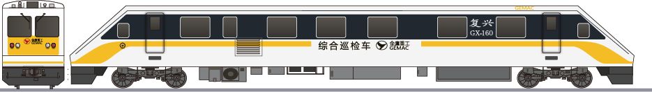 中国鉄路　GX160形　総合検測車(China Railway GX160)の側面イラスト