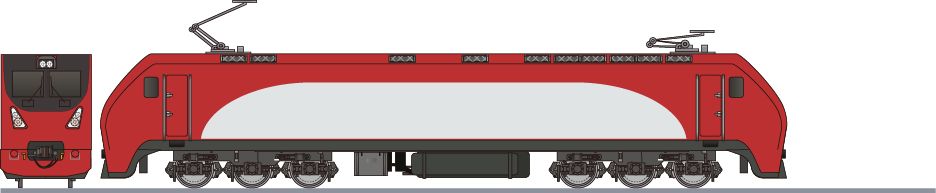 中国鉄路　HXD1D形　プロトタイプ実験機(China Railway HXD1D Proto Type)の側面イラスト