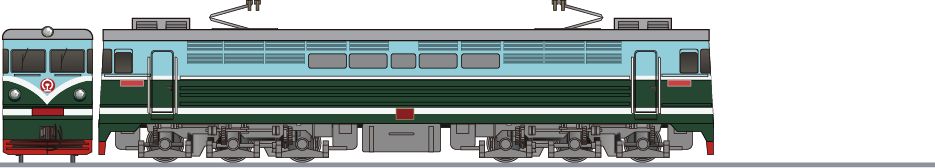 中国鉄路　SS1型008　初期型(China Railways SS1 008)の側面イラスト