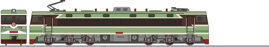 中国鉄路　SS3型103(China Railways SS1 103)の側面イラスト