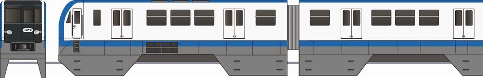 重慶モノレール　3号線　QKZ11形(Chongqing Rail Line3 QKZ11)の側面イラスト