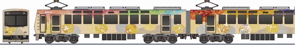 叡山電鉄　100系　「舞」の側面イラスト