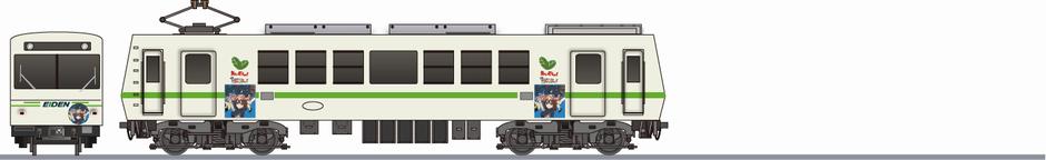 叡山電鉄　デオ700系723　「けいおん！」2011の側面イラスト