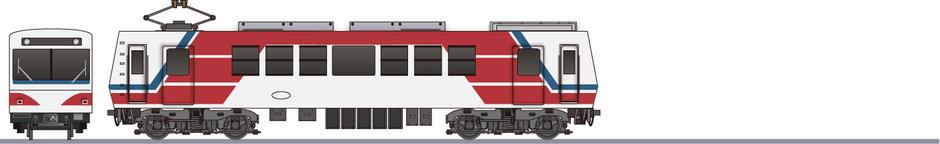 叡山電鉄 デオ700系 三陸鉄道色の側面イラスト