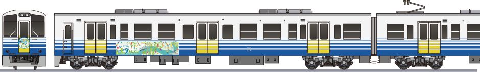 えちぜん鉄道 MC7000形 「七夕トレイン」2025の側面イラスト