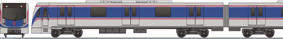 広州地下鉄 6号線 SFM15形(Guangzhou Metro Line6 SFM15)の側面イラスト
