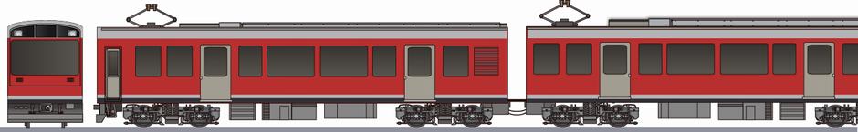 箱根登山鉄道　2000形　レーティッシュ色　初期の側面イラスト