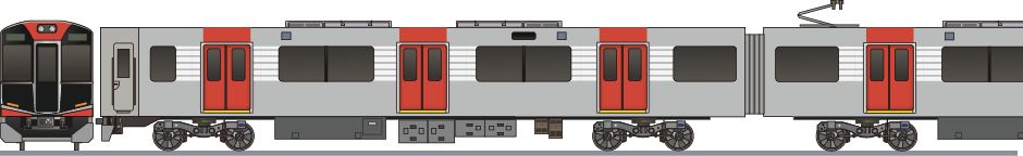 阪神電鉄　1000系　「Re Vermilion」の側面イラスト