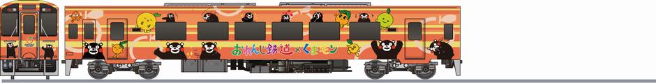 肥薩おれんじ鉄道　HSOR-100形　「くまモン列車2号」の側面イラスト