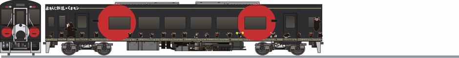 肥薩おれんじ鉄道　HSOR-100形　「くまモン列車3号」の側面イラスト