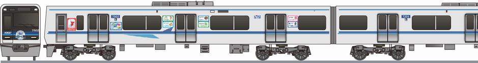 北総鉄道　7500形　「北総線沿線活性化トレイン」第1弾の側面イラスト