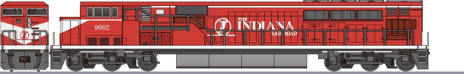 インディアナ鉄道 SD90MAC形(Indiana Railroad SD90MAC)の側面イラスト