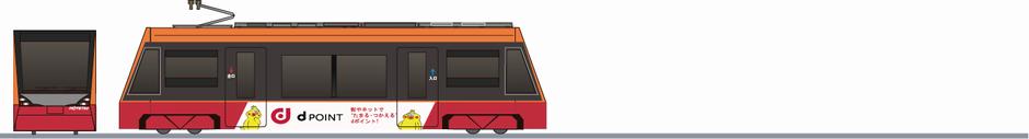 伊予鉄道　5000形　「NTTドコモ」2021の側面イラスト