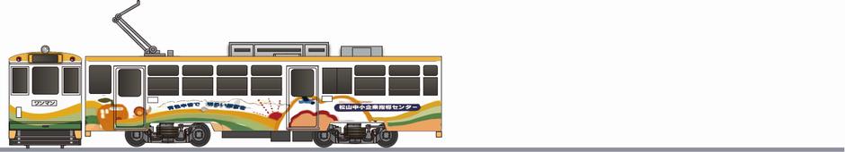 伊予鉄道　モハ70形　「松山中小企業指導センター」1973の側面イラスト