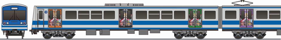 伊豆箱根鉄道 3000系 「駿豆線沿線 夏まつり」2013の側面イラスト