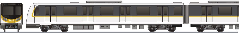 済南地下鉄　2号線　B型車(Jinan Metro Line 2 Car)の側面イラスト
