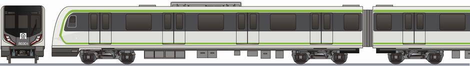 済南地下鉄　4号線　B型車(Jinan Metro Line 4 Car)の側面イラスト