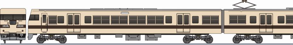 国鉄　117系0番台　国鉄標準色の側面イラスト