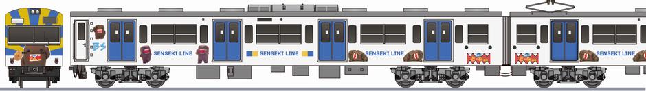 JR東日本　103系　「どーも君号」　仙石線　2000の側面イラスト