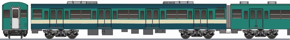 JR東日本 103系 横須賀色試験塗装の側面イラスト