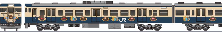 JR東日本 113系 「どーも君」号 総武本線 2001の側面イラスト