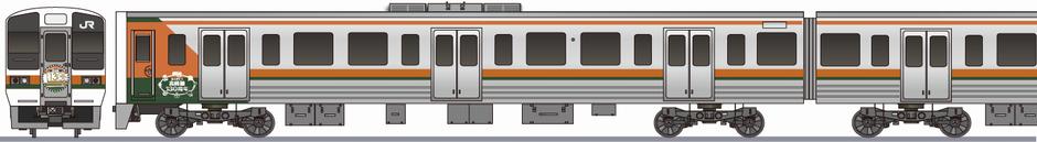 JR東日本　211系　「高崎線130周年」の側面イラスト