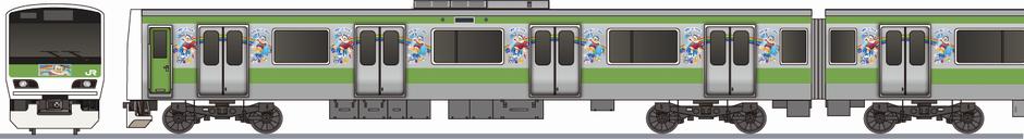 JR東日本　E231系500番台　山手線　「ガリガリ君」2016の側面イラスト