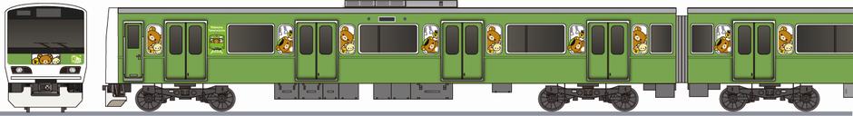 JR東日本　E231系500番台　山手線　「リラックマ」の側面イラスト