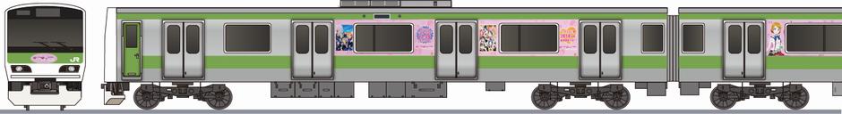 JR東日本　E231系500番台　山手線　「ラブライブ！」2013の側面イラスト