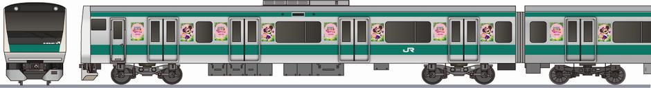JR東日本　E233系7000番台　埼京線　「ディズニー・イースター」の側面イラスト