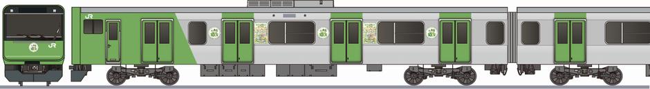 JR東日本　E235系0番台　「山手線環状運転100周年　103系風塗装」の側面イラスト
