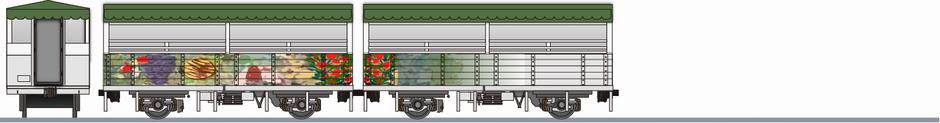 JR東日本　トラ90000形　「さくらんぼ号」トロッコの側面イラスト